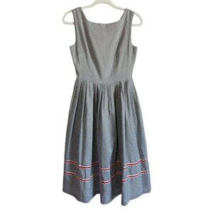 Tailor & Twirl Women’s Gingham‎ Sleeveless Midi Dress Retro Rockabilly Size S
